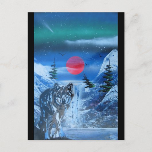 夕焼けの美しい狼 ポストカード (正面)
