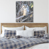 夕焼けの美しい長耳フクロウ キャンバスプリント (インサイチュ (寝室))