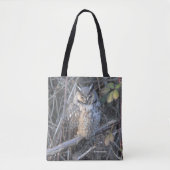 夕焼けの美しい長耳フクロウ トートバッグ (正面)