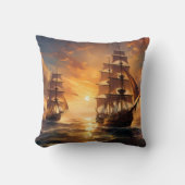 夕焼けの船 クッション (正面)