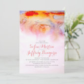 夕焼けの色彩 水彩 結婚式招待状 招待状 (スタンド正面)