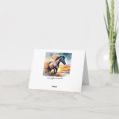 夕焼けの草原の野生馬 カード (裏面)