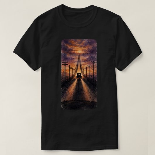 夕焼けの霊柩車 ラストライド Tシャツ (デザイン正面)