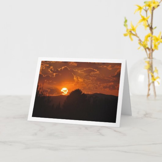 夕焼けの風景 カード (黄色い花)