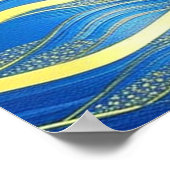 夕焼けの黄金の青い波のポスター ポスター (角)