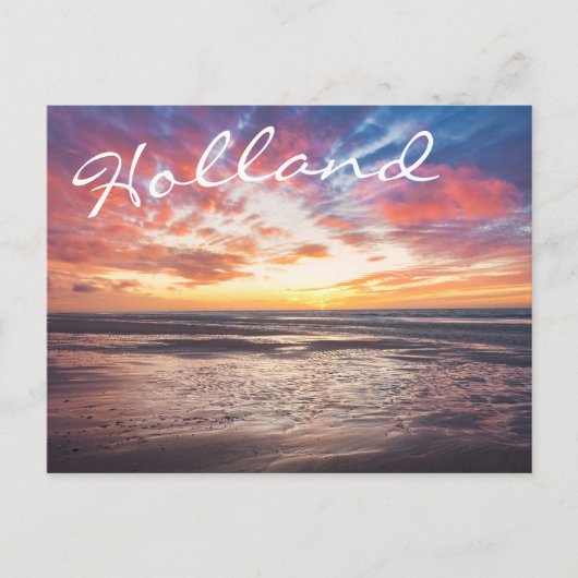 夕焼けはビーチと海 ポストカード (正面)