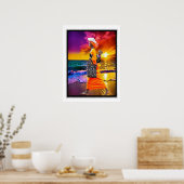 夕焼けを眺める ポスター (キッチン)