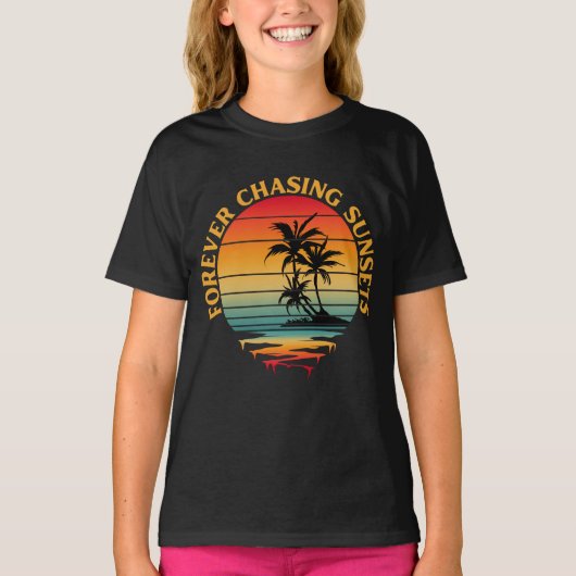 夕焼けを追いかけてＴシャツ Tシャツ (正面)