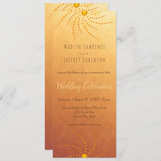 夕焼けグラデーション晴れ点マンダラ結婚ズ 招待状 (正面/裏面)