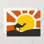 夕焼け付きラクダ ポストカード (正面/裏面)
