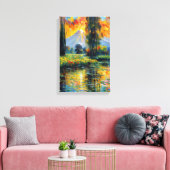 夕焼け反射鮮やか景観印象派 キャンバスプリント (インサイチュ (リビング))