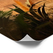 夕焼け威厳のあるの中の部族の象 ポスター (角)