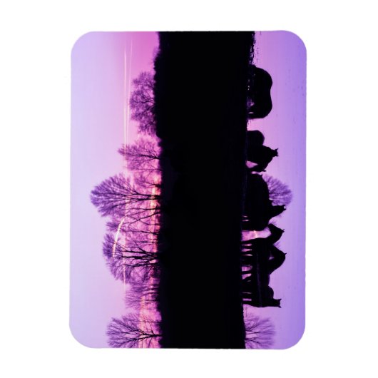 夕焼け時のフレジアン反射 マグネット (縦)