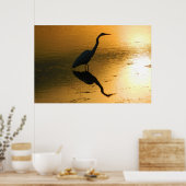 夕焼け時のリフレクション ポスター (キッチン)