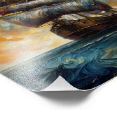 夕焼け時の激しい航海 フォトプリント            (角)