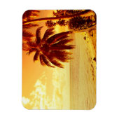 夕焼け時の熱帯ヤシの木の長方形の磁石 マグネット (縦)