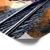 夕焼け時の蒸気列車 ポスター (角)