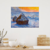 夕焼け時の軽食、雪効果、 ポスター (キッチン)