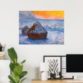 夕焼け時の軽食、雪効果、 ポスター (ホームオフィス)