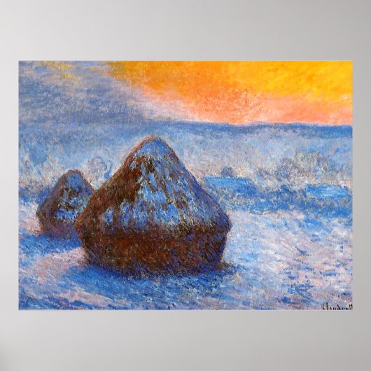 夕焼け時の軽食、雪効果、 ポスター (正面)