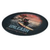 夕焼け波に乗る猫 カッティングボード (角)