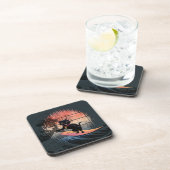 夕焼け波に乗る猫 コースター (右側)