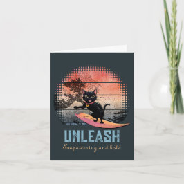 夕焼け波に乗る猫 シーズンカード