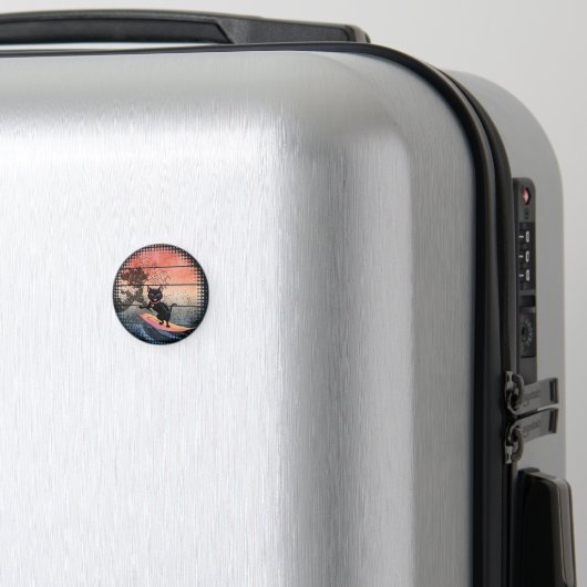 夕焼け波に乗る猫 マグネット (インサイチュ (スーツケース))