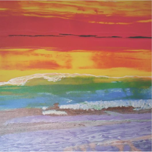 夕焼け波 シール (正面)