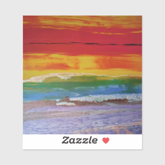 夕焼け波 シール (シート)