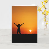 夕焼け礼拝の挨拶状 カード (黄色い花)