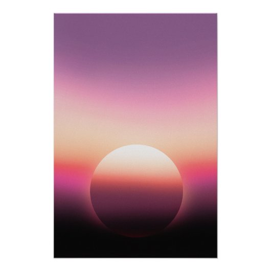 夕焼け空 太陽 カラフル ポスター (正面)