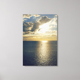 夕焼け空 黄昏時 夕方 薄暮 海 風景 キャンバスプリント