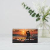 夕焼け結婚風光明媚な公式名刺 名刺 (スタンド正面)