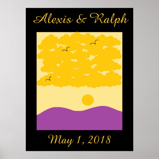 夕焼け雲の紫の丘 ポスター (正面)