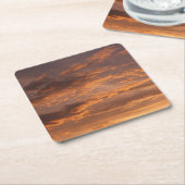 夕焼け雲I空カラフル撮影 スクエアペーパーコースター (アングル)