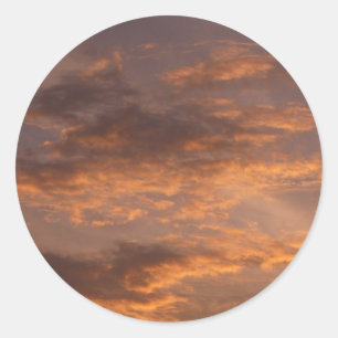 夕焼け雲I空カラフル撮影 ラウンドシール