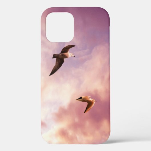 夕焼け飛んでいるの空のカモメCase-Mate iPhone c Case-Mate iPhoneケース (裏面)