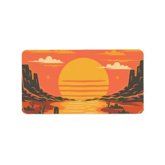 夕焼け ラベル