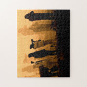 夕焼け – 夕暮れ時に鵞鳥を撮影 ジグソーパズル (縦)