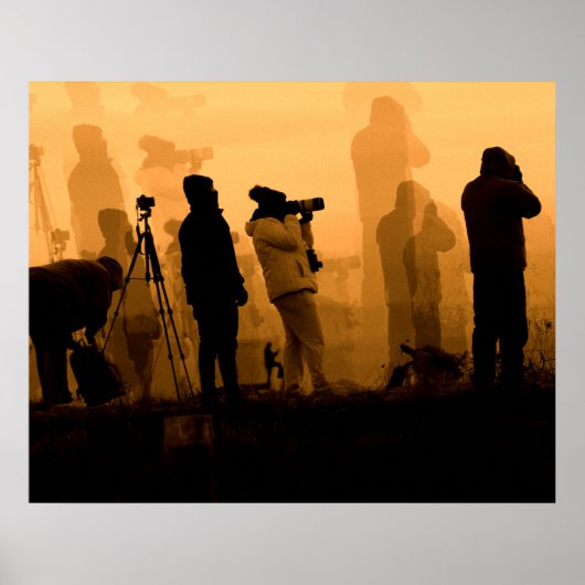 夕焼け – 夕暮れ時に鵞鳥を撮影 ポスター (正面)