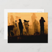 夕焼け – 夕暮れ時に鵞鳥を撮影 ポストカード (正面/裏面)