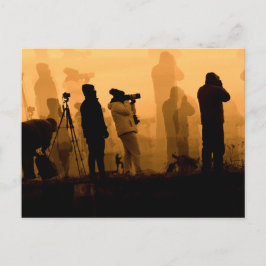 夕焼け – 夕暮れ時に鵞鳥を撮影 ポストカード