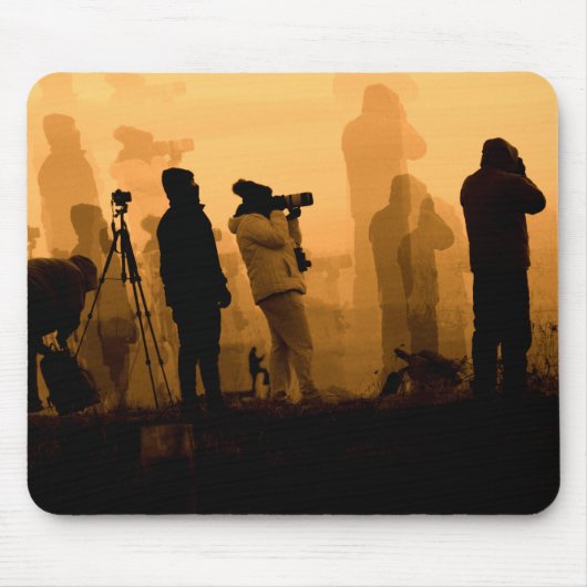 夕焼け – 夕暮れ時に鵞鳥を撮影 マウスパッド (正面)