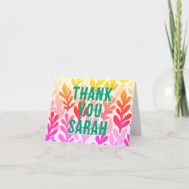 夕焼け 自然 葉 オンブレ パターン サンキューカード