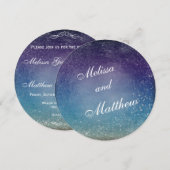 夕空にカラフルな星のウェディング 招待状 (正面/裏面)