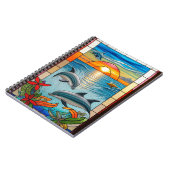 夕陽にジャンプするイルカ ノートブック (左側)