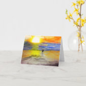 夕陽に向かって カード (黄色い花)