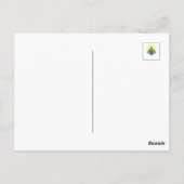 夕露の穏やかな青と白のタンポポ ポストカード (裏面)