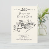 夕食とドリンクの招待状, 大人のディナー パーティー 招待状 (スタンド正面)